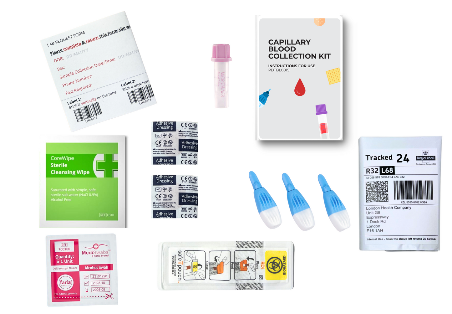 HbA1c diabetes test kit components